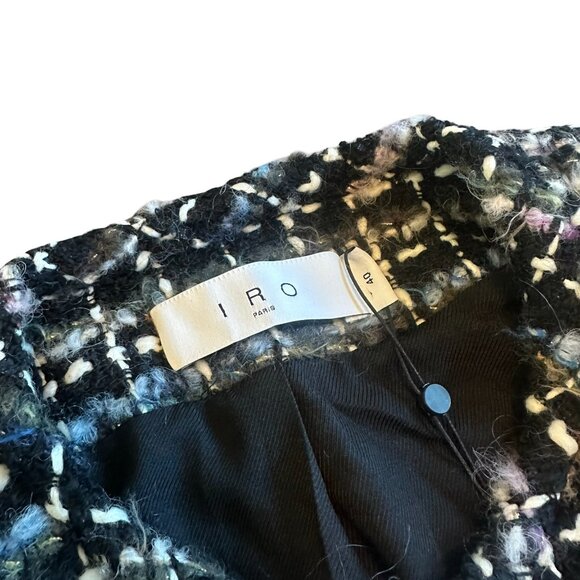 Iro Juane Jacket Open-Front Blazer Black Multi-Color Tweed Size 40 Large NWT NEW - Picture 4 of 14
